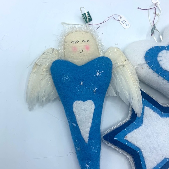 HC Accents Christmas Ornaments Angel, Heart, Star/felt material - Picture 2 of 5